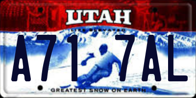 UT license plate A717AL