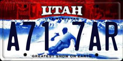 UT license plate A717AR