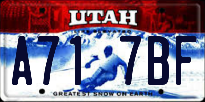UT license plate A717BF