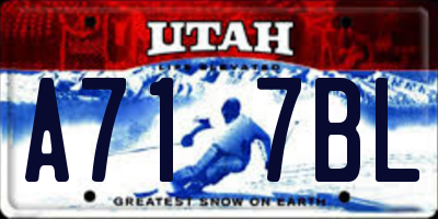 UT license plate A717BL