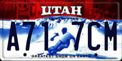 UT license plate A717CM