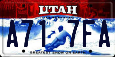 UT license plate A717FA