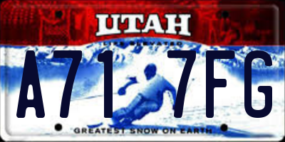 UT license plate A717FG