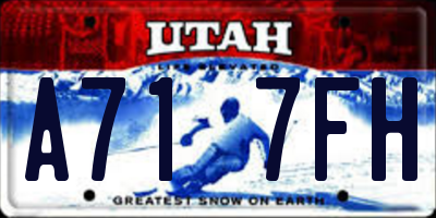 UT license plate A717FH