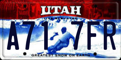 UT license plate A717FR