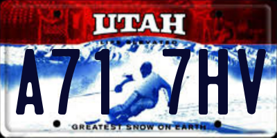 UT license plate A717HV