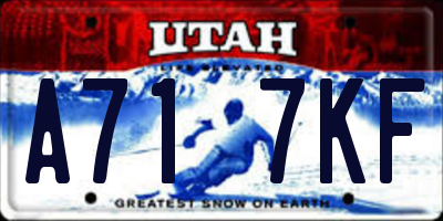 UT license plate A717KF