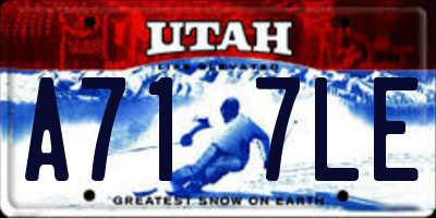 UT license plate A717LE