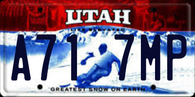 UT license plate A717MP