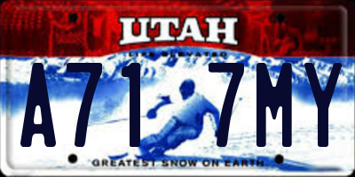 UT license plate A717MY