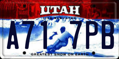 UT license plate A717PB