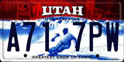 UT license plate A717PW