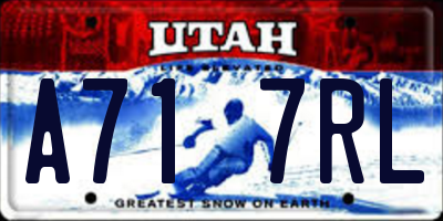 UT license plate A717RL