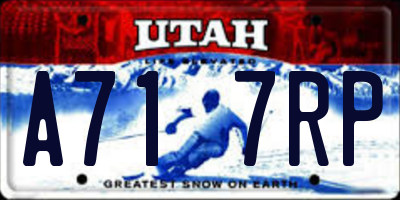 UT license plate A717RP