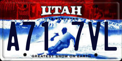 UT license plate A717VL