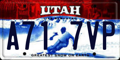 UT license plate A717VP