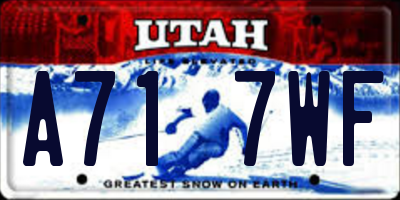 UT license plate A717WF
