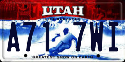 UT license plate A717WI