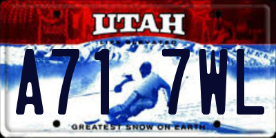 UT license plate A717WL