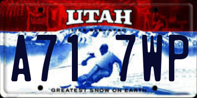 UT license plate A717WP