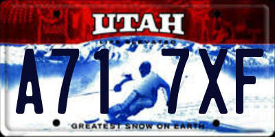 UT license plate A717XF