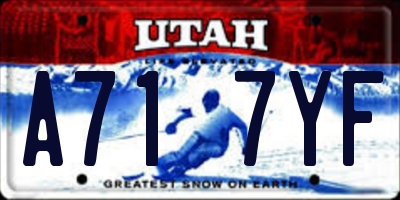 UT license plate A717YF