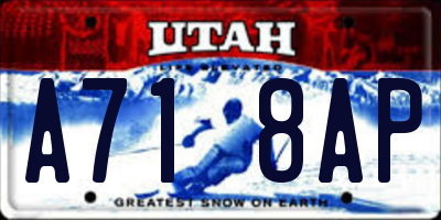 UT license plate A718AP
