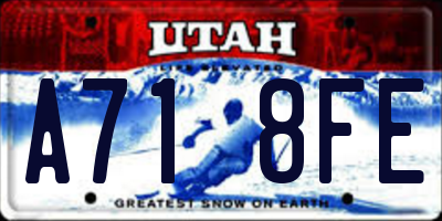UT license plate A718FE