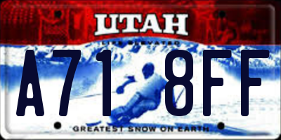 UT license plate A718FF