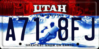 UT license plate A718FJ