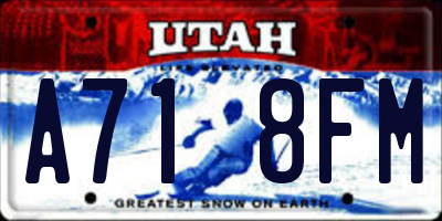 UT license plate A718FM