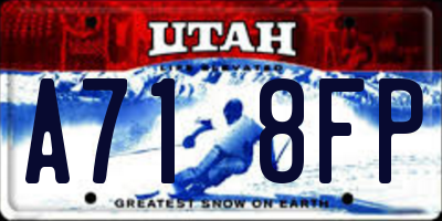 UT license plate A718FP
