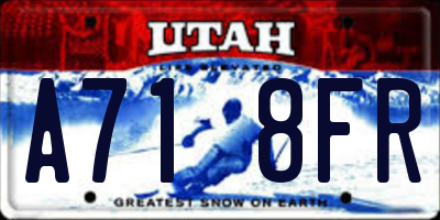 UT license plate A718FR