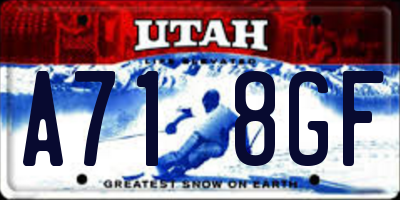UT license plate A718GF