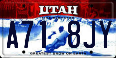 UT license plate A718JY