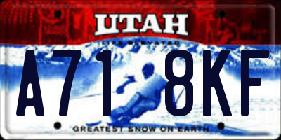 UT license plate A718KF