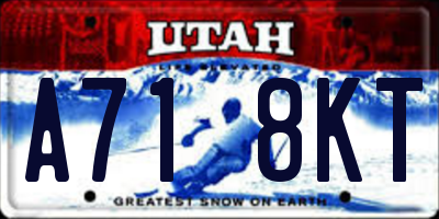 UT license plate A718KT