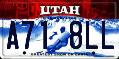 UT license plate A718LL