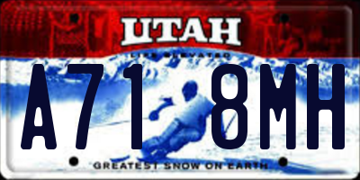 UT license plate A718MH