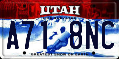 UT license plate A718NC