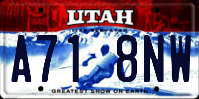 UT license plate A718NW