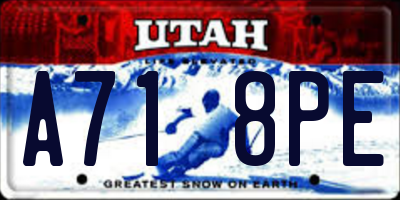 UT license plate A718PE