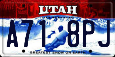 UT license plate A718PJ