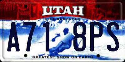 UT license plate A718PS