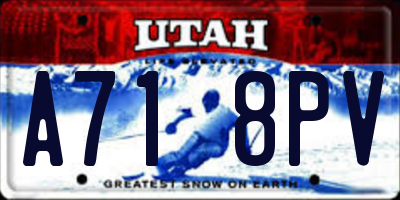 UT license plate A718PV