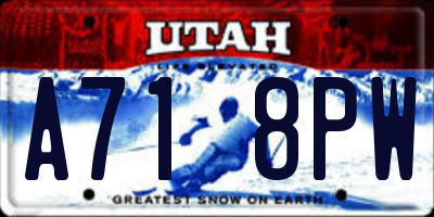 UT license plate A718PW