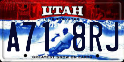UT license plate A718RJ