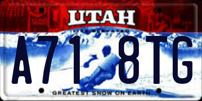 UT license plate A718TG