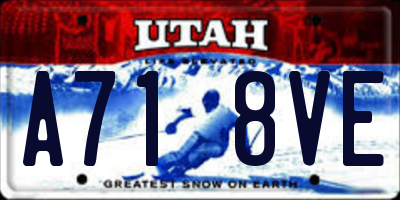 UT license plate A718VE