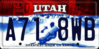 UT license plate A718WB